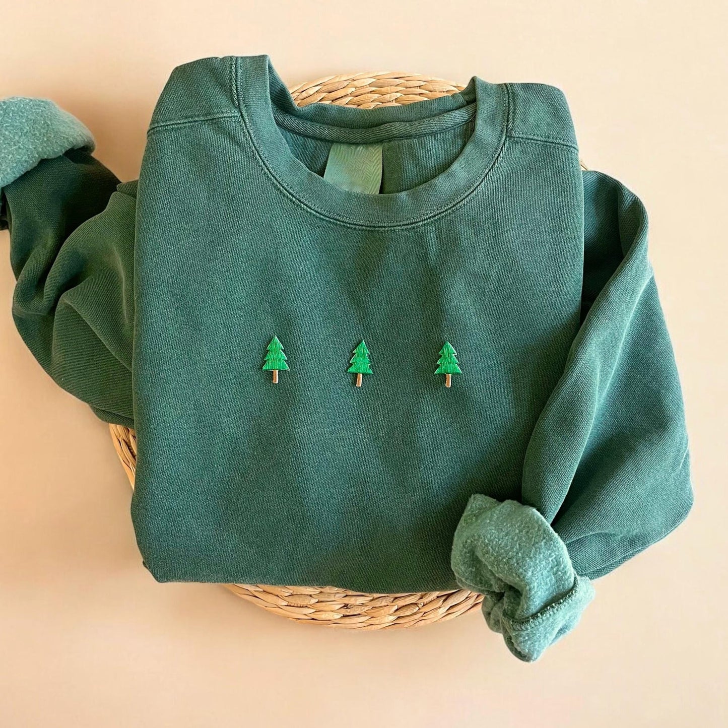 Comstylish Retro Christmas Tree Art Casual Sweatshirt
