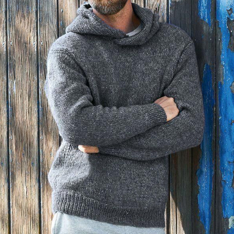 Men's Wool Blend Cozy Knit Hoodie artswardrobe
