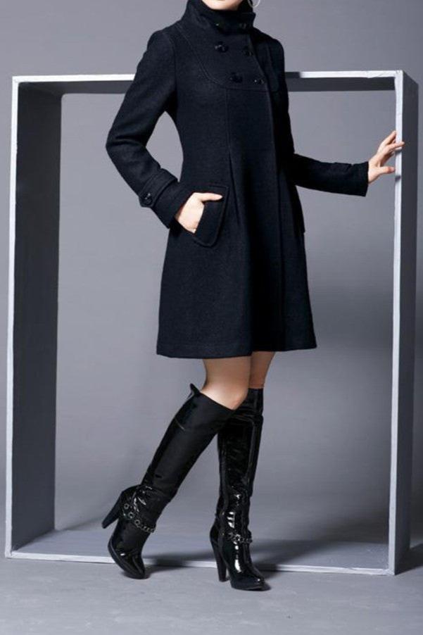 LM | pleated long quilted jacket