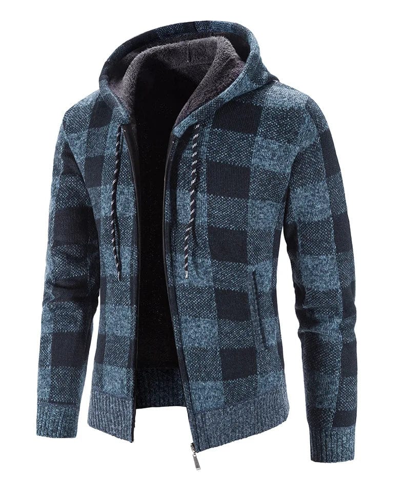 LM | Hooded sweatshirt with check pattern and long sleeves