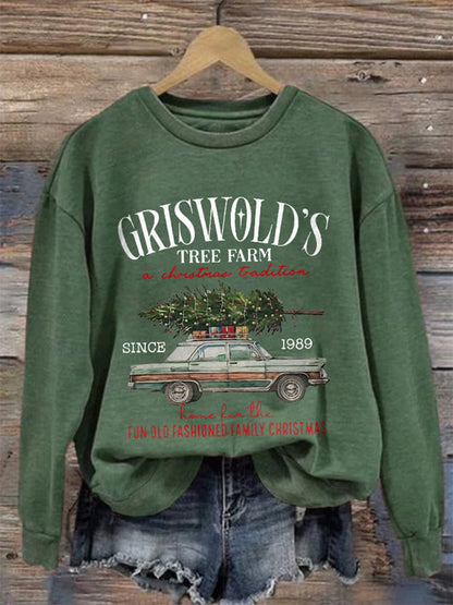 Comstylish Women's Griswold Family Christmas Print Crew Neck Sweatshirt