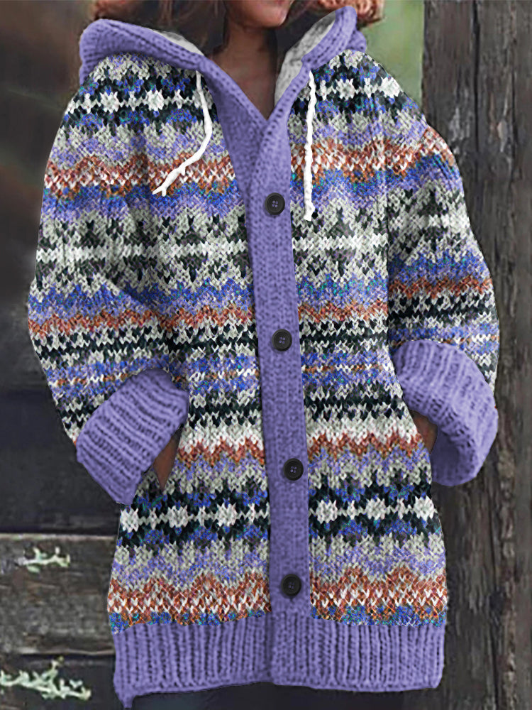 Vintage Fairman Island Knitted Jacquard Cardigan Sweater elevenforest