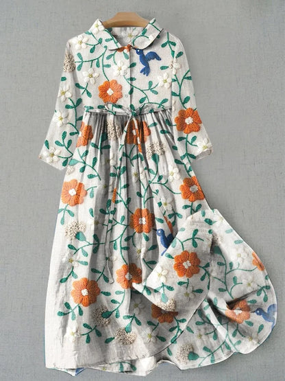 LM | Floral maxi dress with buttons