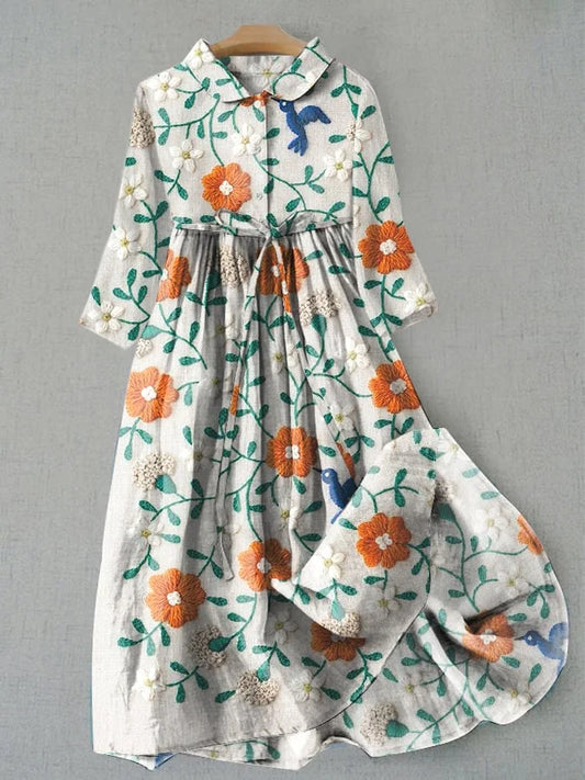 LM | Floral maxi dress with buttons