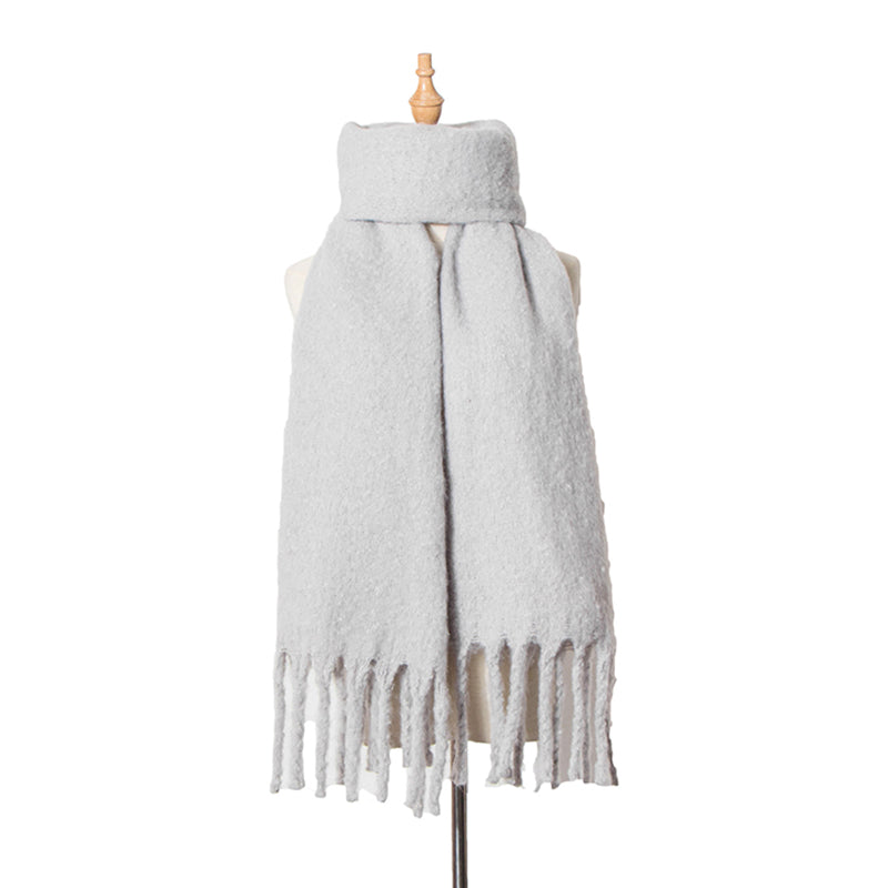 Vintage Thick Fringed Solid Color Scarf elevenforest