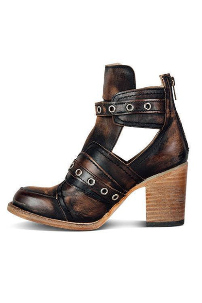 LM | Rustic ankle boot with block heels