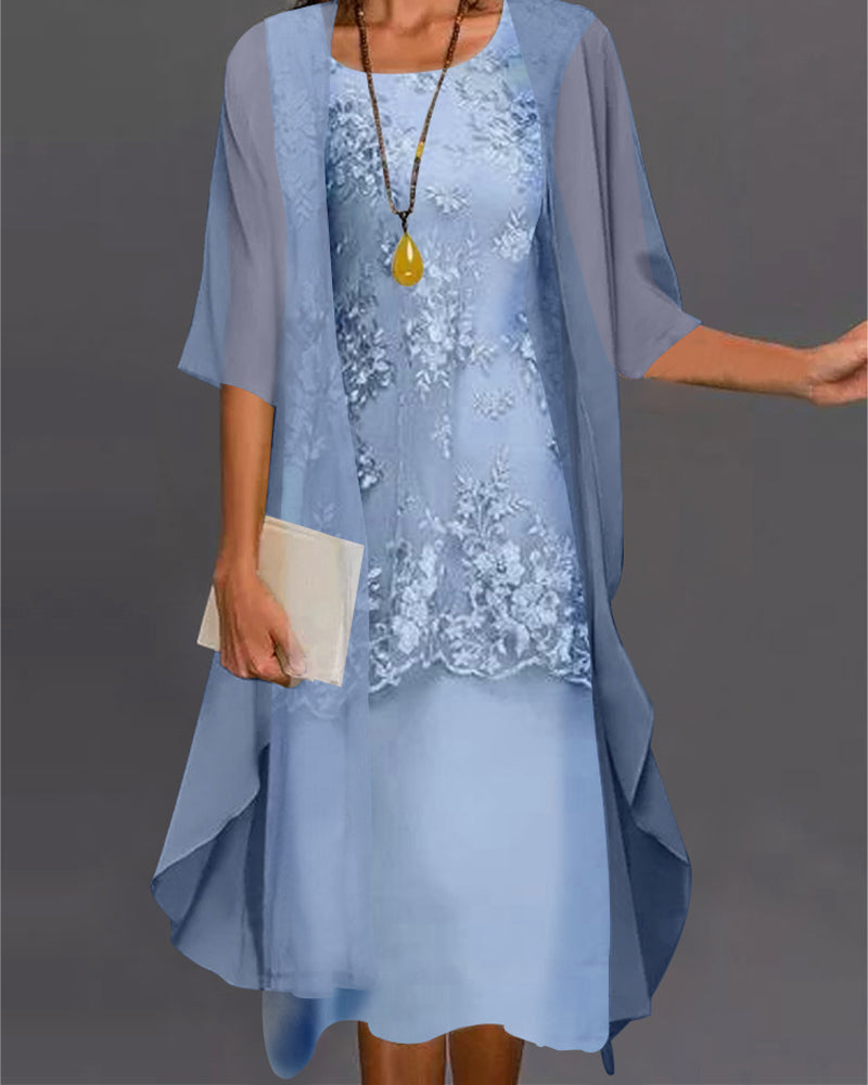 LM | Elegant, two-piece chiffon dress
