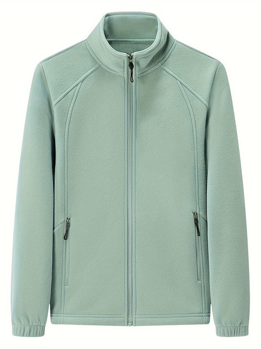 LM | Plush women's outdoor jacket with stand-up collar and long sleeves
