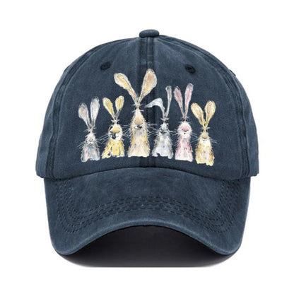Casual Cute Bunny Print Hat artswardrobe