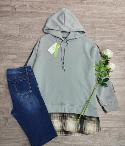 LM | Comfortable long-sleeved patchwork sweatshirt