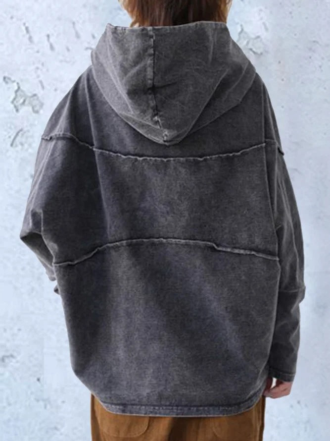 LM | Denim pullover hoodie