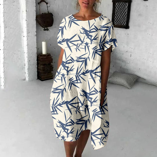 Comstylish Bamboo Forest Japanese Art Flowy Midi Dress