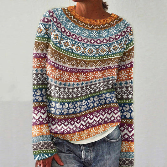Vintage Icelandic Pattern Art Print Cozy Sweater elevenforest