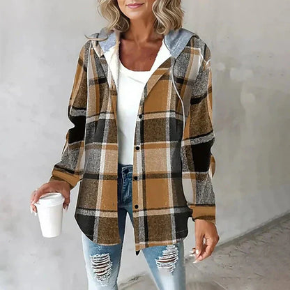 LM | warm check jacket with hood