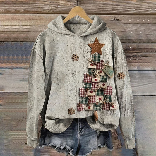 Comstylish Women's Christmas Tree Casual Hoodie