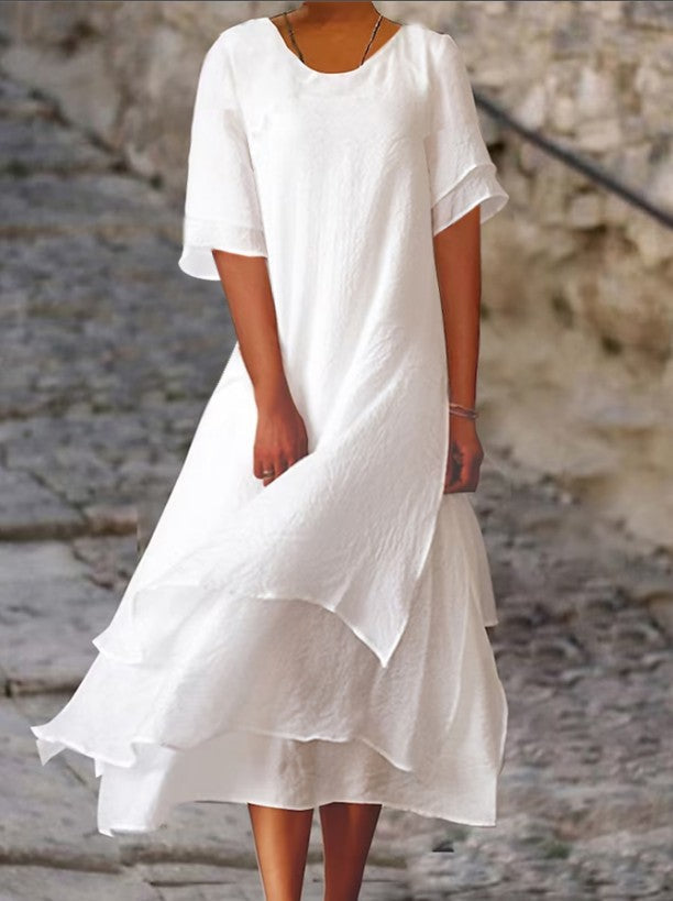 LM | Multi-layered flowing midi dress