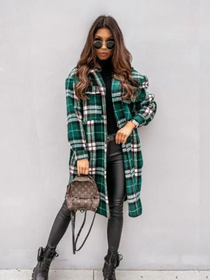 LM | long plaid jacket