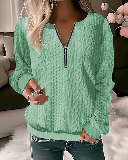 LM | Plain sweater with zipper