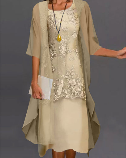 LM | Elegant, two-piece chiffon dress