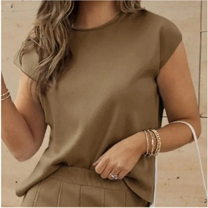 LM | MW - Elegant two-piece set with wide trousers & T-shirt