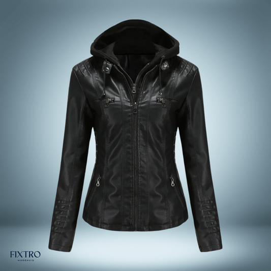 LM | Leather jacket with hood