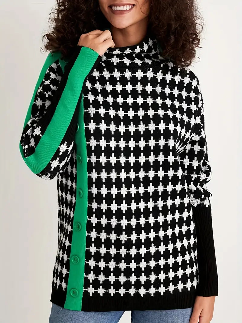 LM | Turtleneck sweater with all-over pattern
