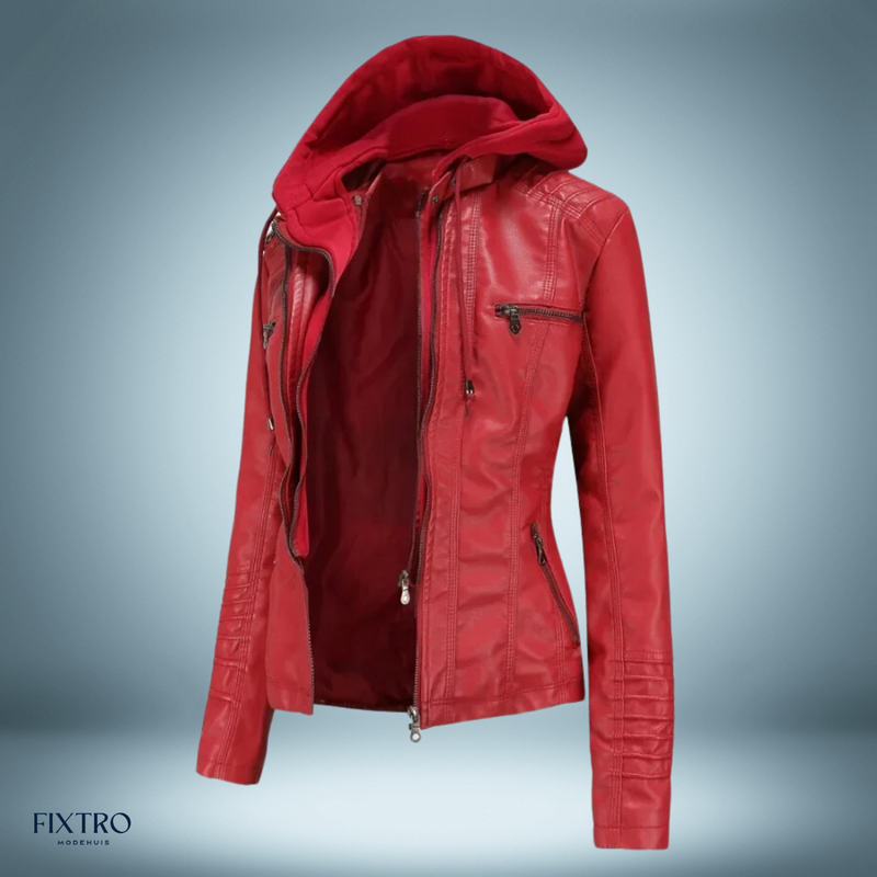 LM | Leather jacket with hood