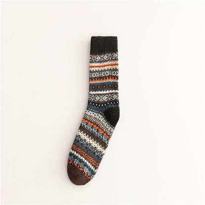 Soft Warm Retro Tribal Color Block Socks artswardrobe