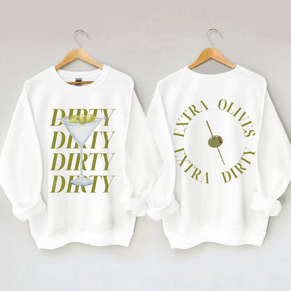 Comstylish Dirty Martini Printed Crew Neck Sweatshirt