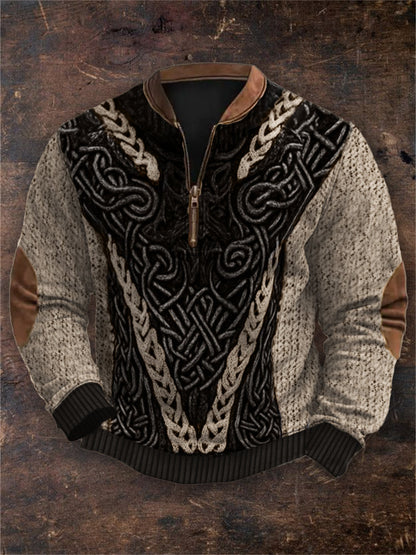 Men's Viking Wolf Inspired Celtic Chunky Cozy Sweatshirt elevenforest