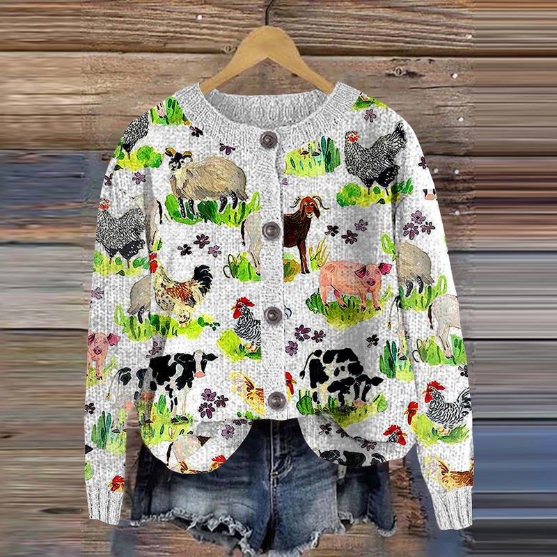 Farm Bioprint Women's Cardigan Sweater artswardrobe