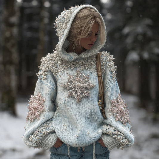 Women's Halloween Snowflake Sparkle Warm Sweater artswardrobe