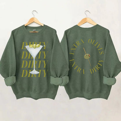 Comstylish Dirty Martini Printed Crew Neck Sweatshirt