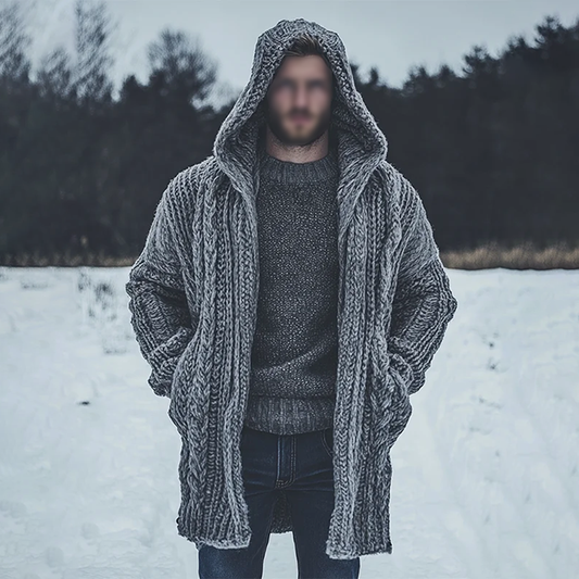 Men'S Vintage Jacquard Pocket Cozy Sweater Cardigan artswardrobe