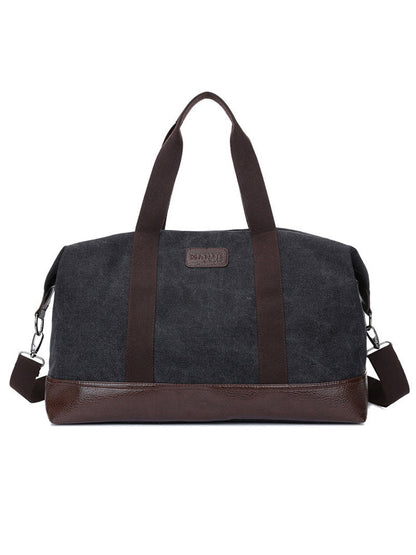 Vintage Washed Canvas Leather Patchwork Bag artswardrobe