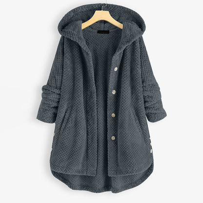 LM | warm teddy jacket with hood