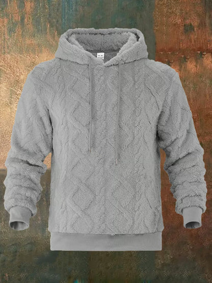 Men's Jacquard Double-Faced Fleece Hooded Sweatshirt artswardrobe