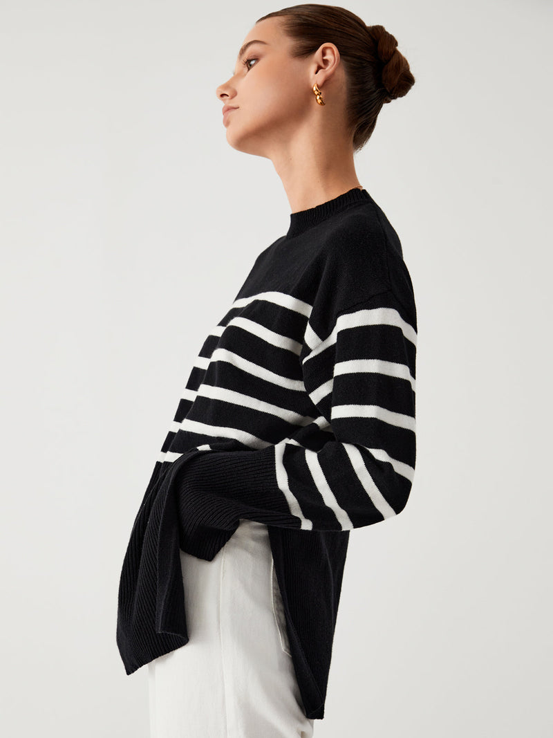 LM | Oversized sweater with stripes