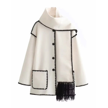 LM | loose jacket with scarf tassels