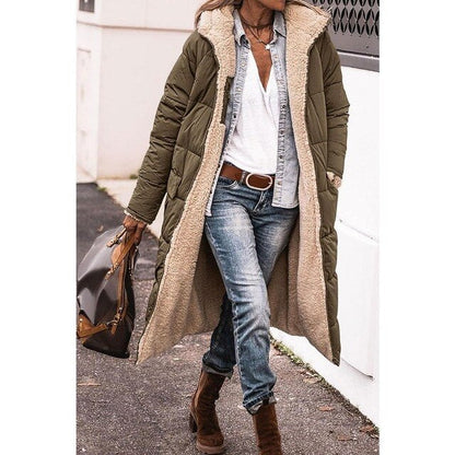 LM | Reversible long sherpa jacket
