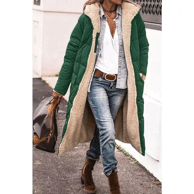 LM | Reversible long sherpa jacket