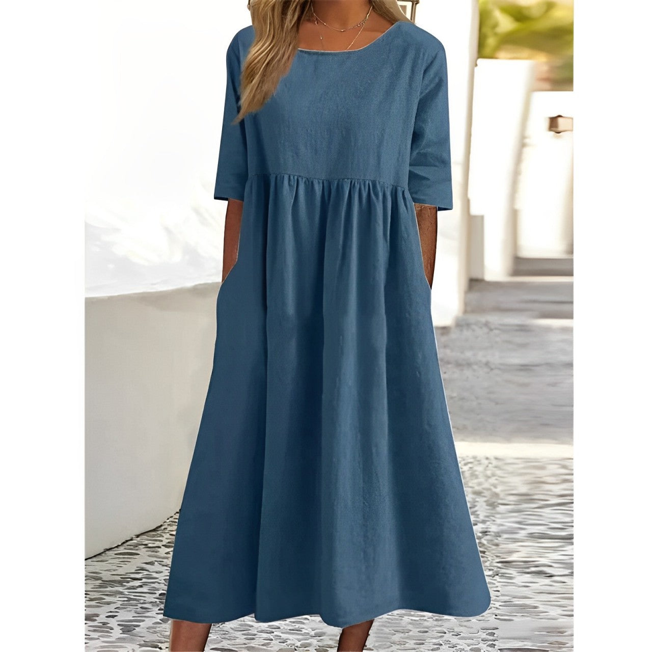 LM | Plain midi dress