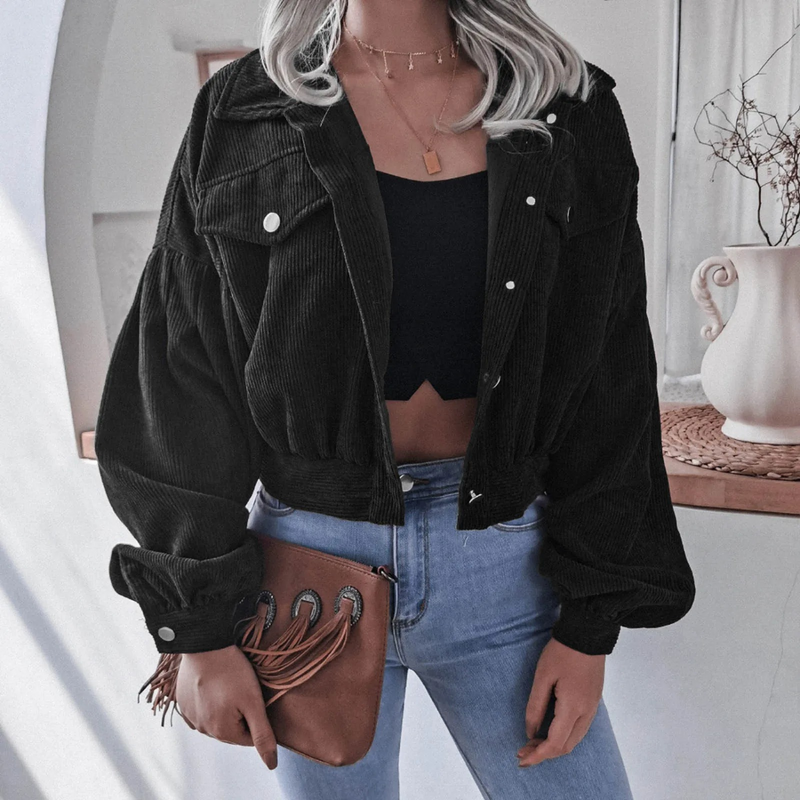 LM | casual corduroy cropped jacket