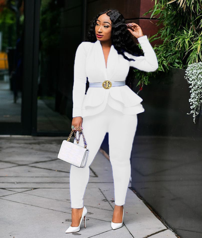 LM | Tracksuit with full sleeves ruffle blazer