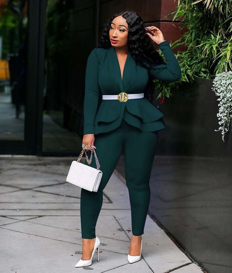 LM | Tracksuit with full sleeves ruffle blazer