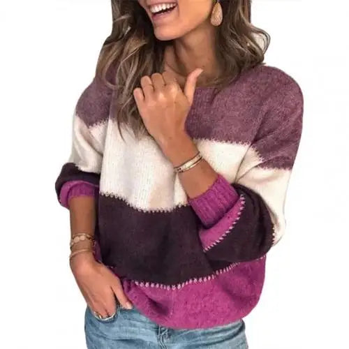 LM | Striped color block sweater