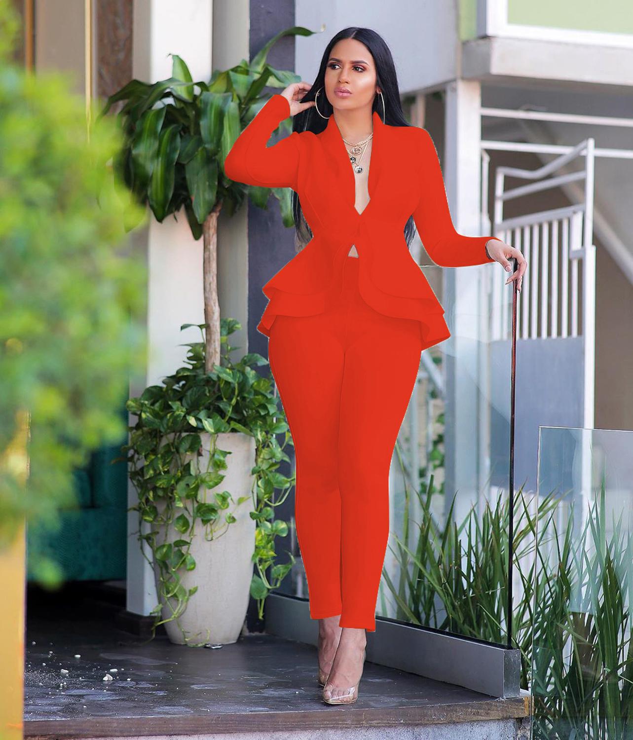 LM | Tracksuit with full sleeves ruffle blazer