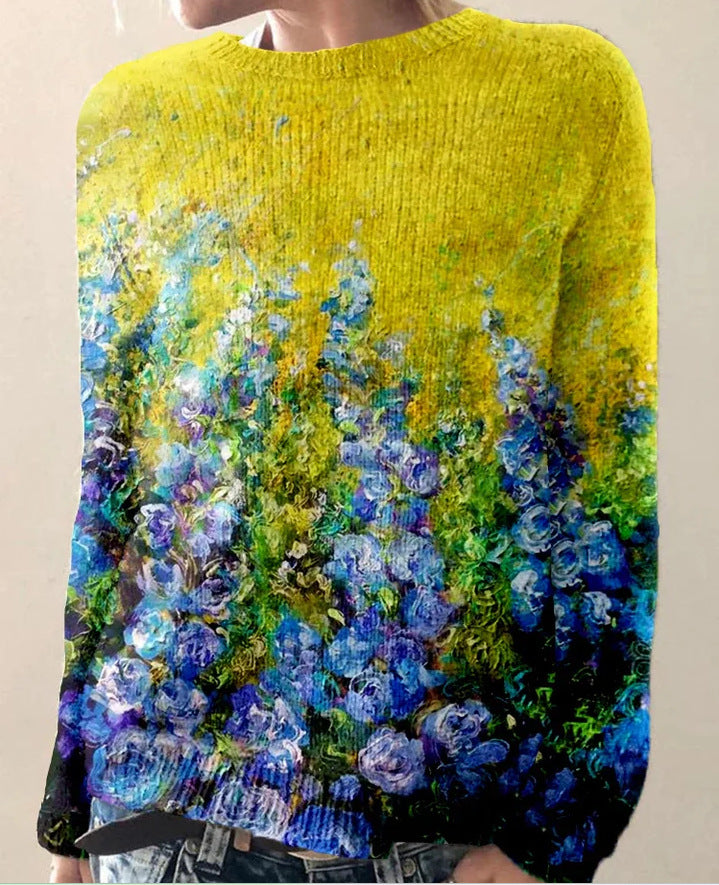 LM | Artistic landscape knit sweater