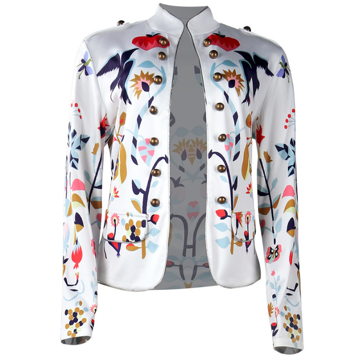 LM | Printed double-breasted blazer