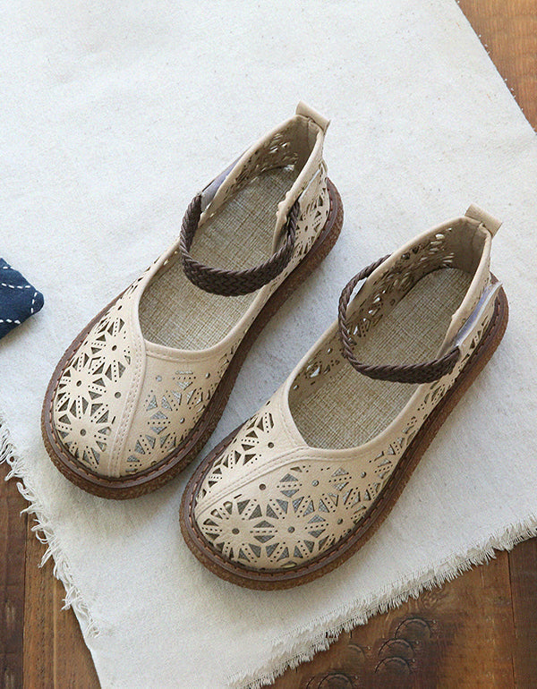 LM | Floral cut-out slip-on shoes